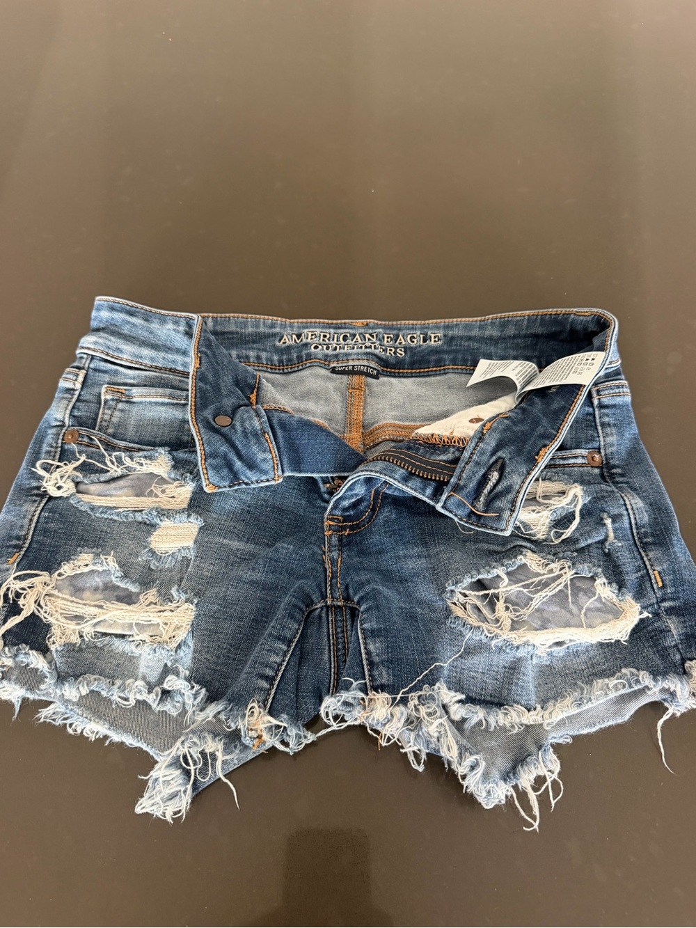 American eagle  Distressed Blue Denim Cutoff Shorts